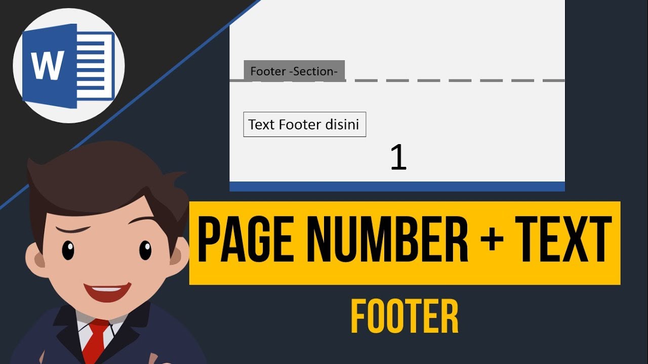 Menggabungkan Page Number Dan Text Footer Di Ms. Word - YouTube