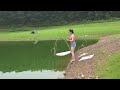 build a tent next to the lake - cast net to catch shrimps and prawns part 3 - LY THI CHAU