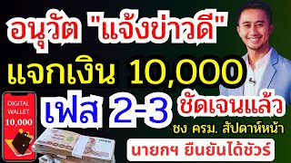 อนุวัต แจ้งข่าวดี แจกเงินสด 10,000 เฟส 2 เฟส 3  ชัดเจนแล้ว นายกฯ ยืนยันได้ชัวร์