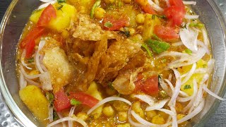 Kathiawari Aloo Chana Chaat|kathiawari choley recipe |cooking in Bushi style Chaat recipes