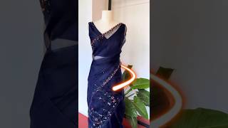 Have a look Dark-Blue Soft Organza Saree #saree #sarees #sareefashion #organzasarees