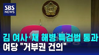 '김 여사·채 해병 특검법' 통과…여당 \