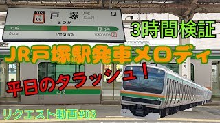 【リクエスト動画#03】JR戸塚駅発車メロディ　3時間調査