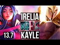 IRELIA vs KAYLE (TOP) | 76% winrate, 8 solo kills, 8/1/2, Rank 10 Irelia | TR Challenger | 13.7