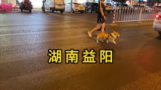 夜逛湖南省益阳市中心步行街 感受城市夜生活氛围 经济萧条已成事实 商业街区只有录播的大喇叭喊话 市民没钱消费 China yiyang city nightlife