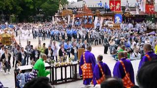 成田祇園祭り2013年　一日目  成田山大本堂前　安全祈願・鏡開き（１）