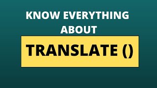 TRANSLATE() function in SQL | Update column data with TRANSLATE () function | Krish The Dev