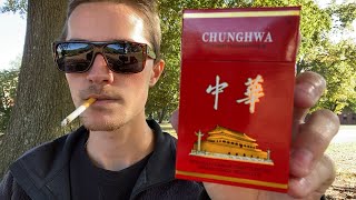 Smoking a Chunghwa Hard Pack Cigarette from the United States - Review