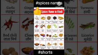 Spices names in english \u0026 Hindi|मसालों के नाम अंग्रेजी और हिंदी में|Spoken English daily practice