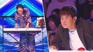 ピアノと共に登場した中田芳子に不満げな審査員たちだが... | Japan's Got Talent 2023