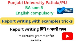 #BA sem 5#Report writing#Important format #English compulsory#PUP#PU