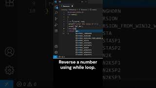 Reverse a Number in C using While Loop | C Programming Tutorial #CProgramming #WhileLoop #shorts