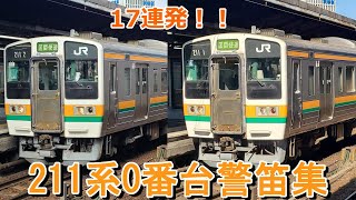 【JR東海警笛】211系0番台警笛集(17連発！)