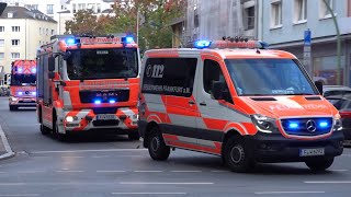 Feuerwehr Frankfurt Am Main C-Dienst 2-10, HLF 2/46-1, HLF 2/46-2 \u0026 DLK 2/30 Responding 9/20/22