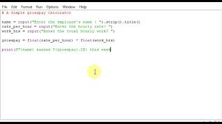 A Simple Gros pay Calculator in python