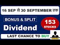 Top 153 Bonus, Split & Dividend Stocks In 2024 | Bonus Shares  | Split Share | Dividend stocks 2024