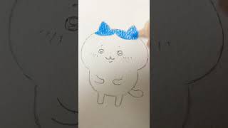 ちいかわ30分お絵描きチャレンジ【ハチワレ】油性色鉛筆 カリスマカラー 30-minute drawing challenge #イラストメイキング #pencildrawing