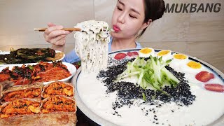 SUB) COLD BEAN SOUP NOODLES KIMCHI CREPE REAL SOUND ASMR MUKBANG