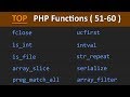 TOP 100 PHP Functions ( 51 - 60 ) | Learn PHP