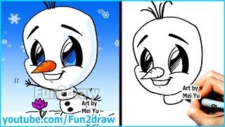 How to Draw Disney Characters - Olaf from Frozen - Fun2draw cartoon drawing | Online Art Lessons