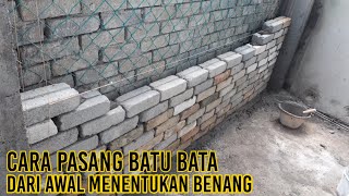 Cara Pasang Batu Bata Dari Awal Menentukan Titik Lot Pada Benang