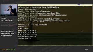 Devnexus 2025 - Refactoring to Modernize Java Applications - Venkat Subramaniam