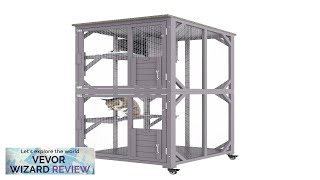 VEVOR Cat House Outdoor 3-Tier Large Catio Cat Enclosure with 360° Rotating Review