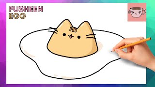 How To Draw Pusheen Cat - Egg | Cute Easy Step By Step Drawing Tutorial