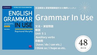 【日本語の解説】English Grammar In Use Unit５１  Auxiliary verbs 助動詞【無料レッスン】