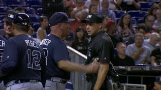 ATL@MIA: Kemp ejected for arguing ball and strikes