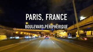 Parisian Boulevard Périphérique Night Drive in 4K