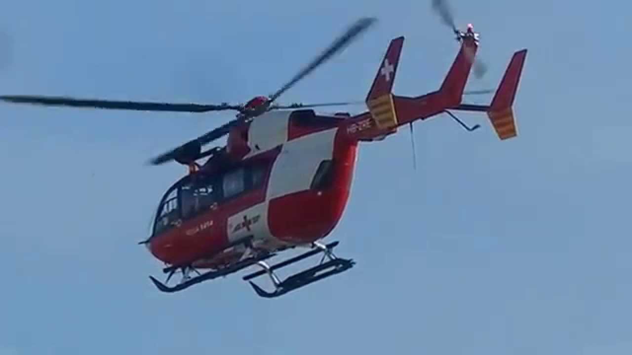 Rettungs Helikopter REGA Auf Dem UNI-Spital Basel Schweiz 2014 - YouTube