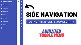 Animated Sidebar Navigation Using HTML CSS & JavaScript | Sidebar Menu | Easy Coding