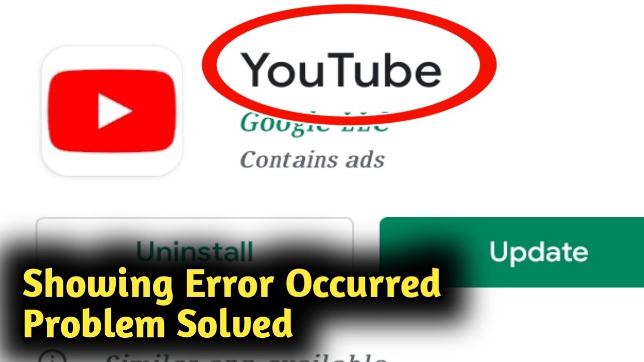 Fix Youtube Showing Error Occurred Problem Solved Youtube