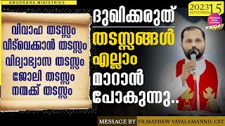 ദുഖിക്കരുത് എല്ലാ തടസ്സങ്ങളും മാറാൻ പോകുന്നു.FR.MATHEW VAYALAMANNIL CST