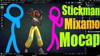 Mixamo to Blender Rigify Stickman Rig using Rokoko Addon