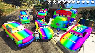 I STOLE RAINBOW LIGHTNING MCQUEEN CARS WITH SONIC FROM REAL LIFE IN GTA 5