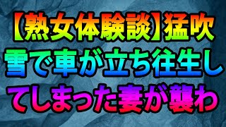 【熟女体験談】猛吹雪で車が立ち往生してしまった妻が襲われた話