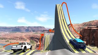 Cars vs Giant Ramp & Slide - BeamNG Drive - 🔥 ULTIMATE Edition Compilation