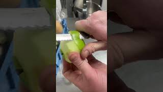 Peeling an apple! Peeled in one! #apple #peel #knifeskills #knifeskill #chefskill #peeling