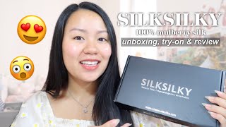 💗 SILKSILKY : unboxing, try-on \u0026 review  *💯% mulberry silk* 😍