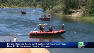 One hospitalized after being rescued from American River near Rancho Cordova