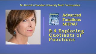 Advanced Functions 9.4 Exploring Quotients of Functions