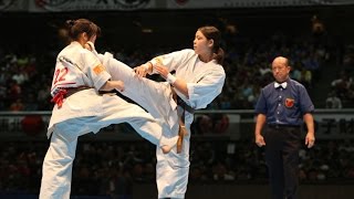 【新極真会】  The 11th World Karate Championship Women Semifinal 2 Yui Kikukawa vs Juri Minamihara