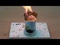 experiment glowing 1000 degree metal ball vs sponge