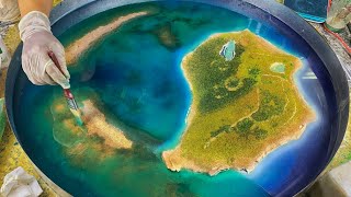 How to make an OCEAN TABLE | DIY Ocean Table of Necker Island | Epoxy Resin art