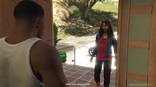 Tanisha visits Franklin at his new house scene - GTA V