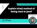 Explain trim() method of String Class in Java (Core Java Interview Question #347)