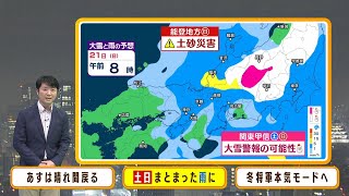 【1月19日(金)】金曜日は晴れ間が戻るが…土日はまとまった雨に　関東では大雪？【近畿地方の天気】#天気 #気象