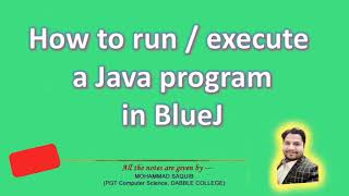 How to run/execute Java program in BlueJ